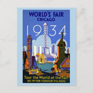 vintage 1934 Chicago World's fair Postcard