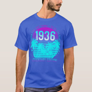 Vintage 1936 Birthday 85th  Aesthetic Sunset Palm T-Shirt