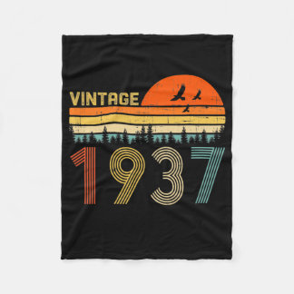 Vintage 1937 85th Birthday Gift Men Women 85 Fleece Blanket