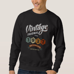 Vintage 1937 Bday Aged To Perfection 84th Birthday Sweatshirt