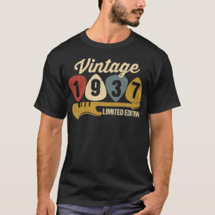 Vintage 1937 Birthday Retro Guitar 85th Birthday P T-Shirt