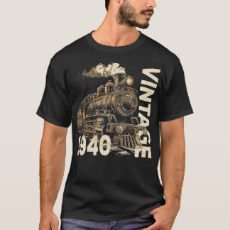 Vintage 1940 Steampunk Steam Train Locomotive 84th T-Shirt
