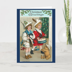 Vintage 1940s Christmas Custom Message Card