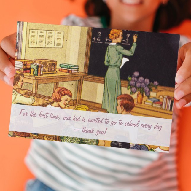 Vintage 1940s Classroom Thank you Teacher Card (Creator Uploaded)