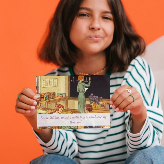 Vintage 1940s Classroom Thank you Teacher Postcard (Creator Uploaded)