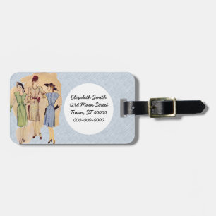 Vintage 1940s Fashion Luggage Tag