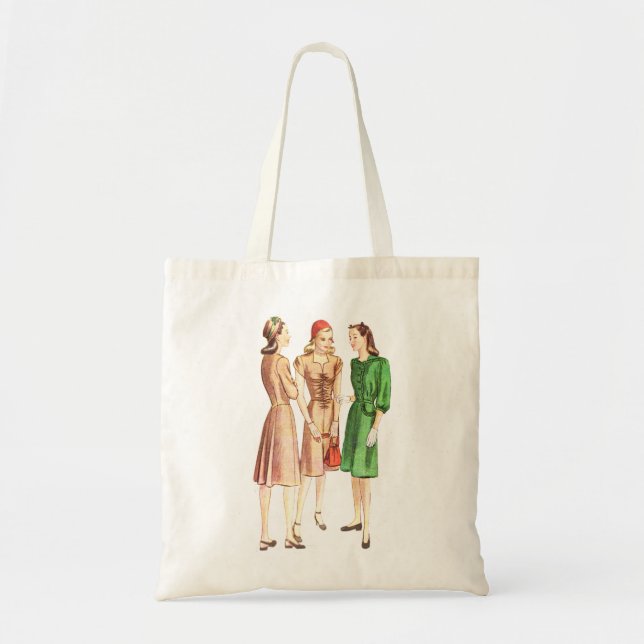 Vintage 1940s Fashion V2 Tote Bag (Front)