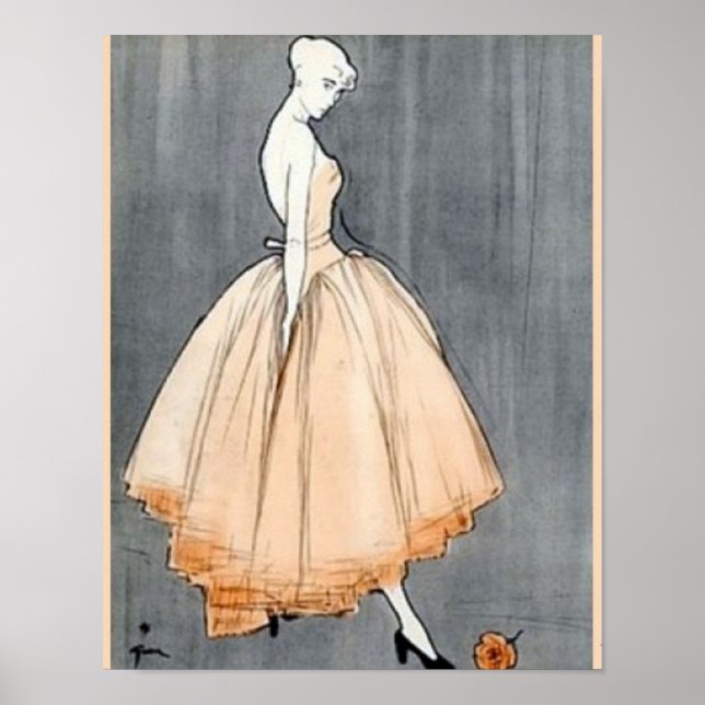 Vintage 1940s French Couture Poster (Front)