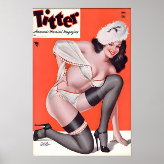 Vintage 1940s Pin Up Girl Poster & Canvas