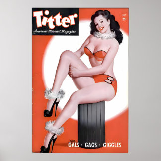 Vintage 1940s Pin Up Girl Poster & Canvas Gals