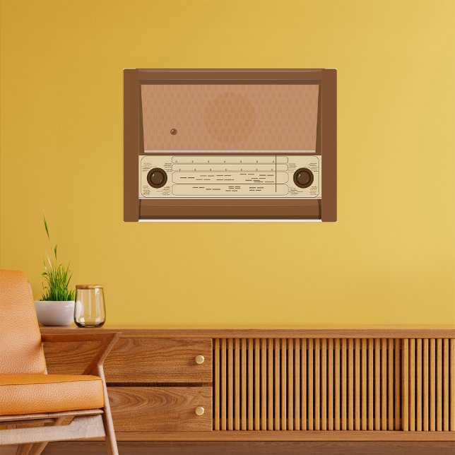 Vintage 1940s Retro Wood Radio Poster (Creator Uploaded)