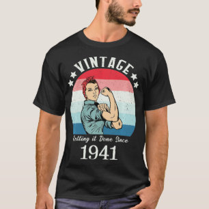 Vintage 1941 Strong Womens Rosie Birthday Gifts fo T-Shirt