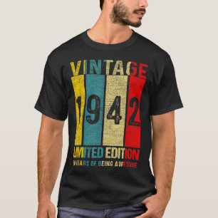 Vintage 1942 80th Birthday  80 Year Of Being Aweso T-Shirt