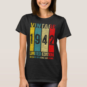 Vintage 1942 80th Birthday  80 Year Of Being Aweso T-Shirt