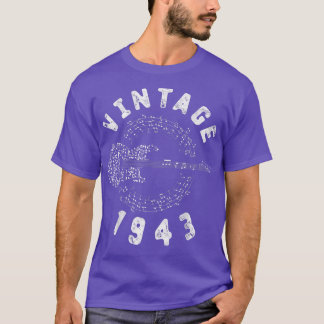Vintage 1943 Birthday Limited Edition Guitar Music T-Shirt