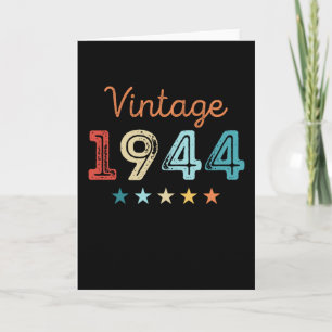 Vintage 1944 80th Birthday Retro Gift 80 year old Card