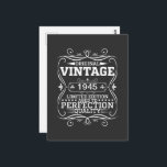 Vintage 1945 80th Birthday Aged To Perfection Postcard<br><div class="desc">Original Vintage 1945 Limited Edition Aged To Perfection Quality,  80th Birthday,  Grandpa,  Father's Day Gift,  Dad,  Grandparent</div>