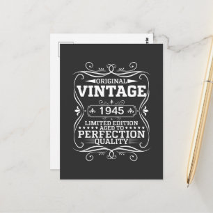 Vintage 1945 80th Birthday Aged To Perfection Postcard