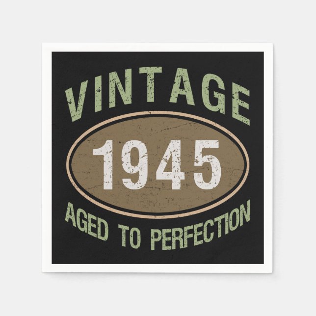 Vintage 1945 80th Birthday Napkin (Front)