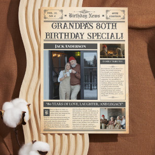 Vintage 1945 80th Birthday Poster - Personalised G Holiday Card