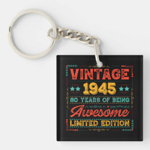 Vintage 1945 Made in 1945 80th Birthday 80 Years Key Ring