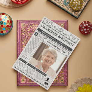 Vintage 1945 Newspaper 80th Birthday Poster Holiday Card