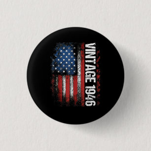 Vintage 1946 80th Birthday Gifts 80 Years Old Amer 3 Cm Round Badge