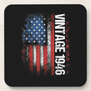 Vintage 1946 80th Birthday Gifts 80 Years Old Amer Coaster