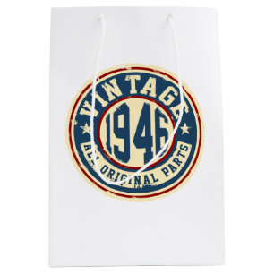 Vintage 1946 All Original Parts Medium Gift Bag