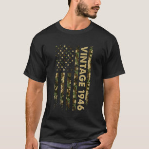 Vintage 1946 American Flag 80th Birthday 80 Years T-Shirt