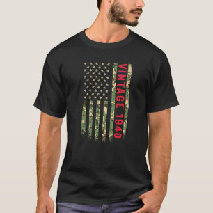 Vintage 1948 American Flag Camo 74 Years Old 74th  T-Shirt