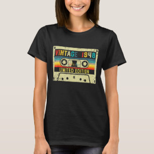 Vintage 1948 Birthday Cassette Tape   Party T-Shirt