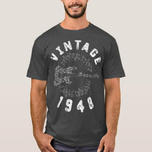Vintage 1948 Birthday Limited Edition Guitar Music T-Shirt