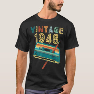 Vintage 1948 Music Cassette 75th Birthday  75 Year T-Shirt