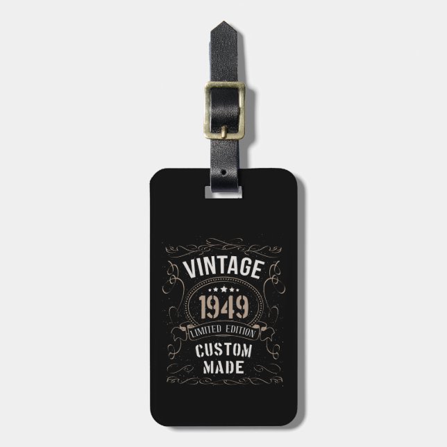 Vintage 1949 Limited Edition Custom made Luggage Tag (Front Vertical)