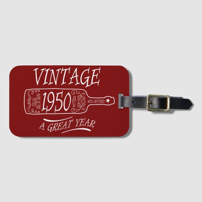 Vintage 1950 A Great Year Luggage Tag (Front Horizontal)