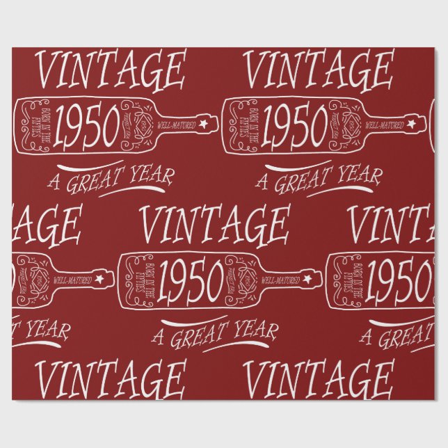 Vintage 1950 A Great Year Wrapping Paper (Flat)