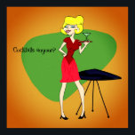 Vintage 1950 Inspired Cocktail Poster<br><div class="desc">Cocktails Anyone is inspired by the 1950's. Designed by Cindy Higby. Original artwork is digital.</div>