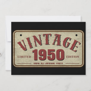 Vintage 1950 Limited Edition All Original Parts Invitation
