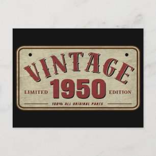 Vintage 1950 Limited Edition All Original Parts Postcard