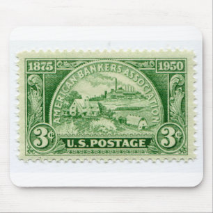 Vintage 1950 Postage Stamp Mouse Mat