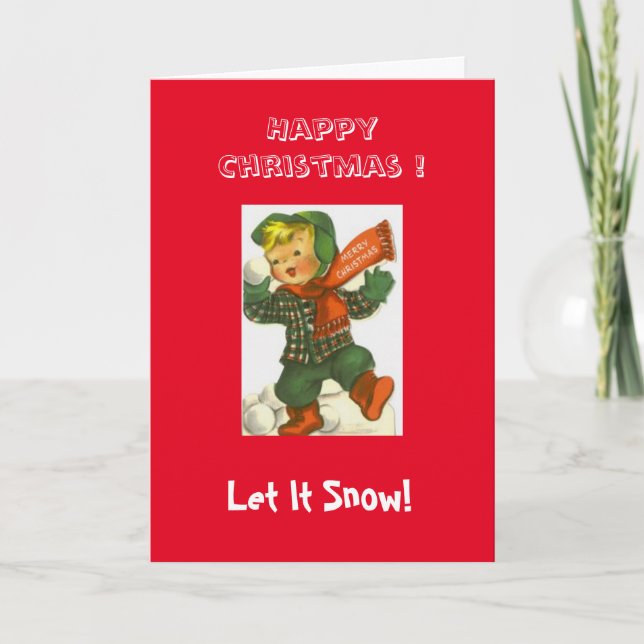 Vintage 1950s Christmas Greeting card Personalise (Front)