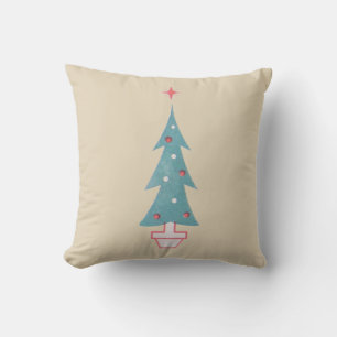 Vintage 1950s Christmas Tree Farm Cushion