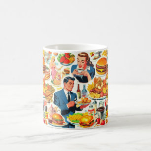 Vintage 1950s Food Comics Illustration Coffee Mug
