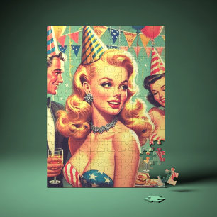 Vintage 1950s Party Illustration Jigsaw Puzzle