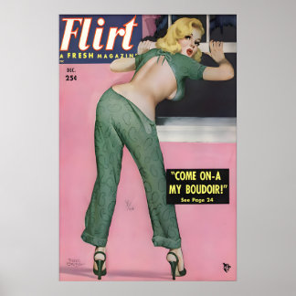 Vintage 1950s Pin Up Girl Poster & Canvas Come