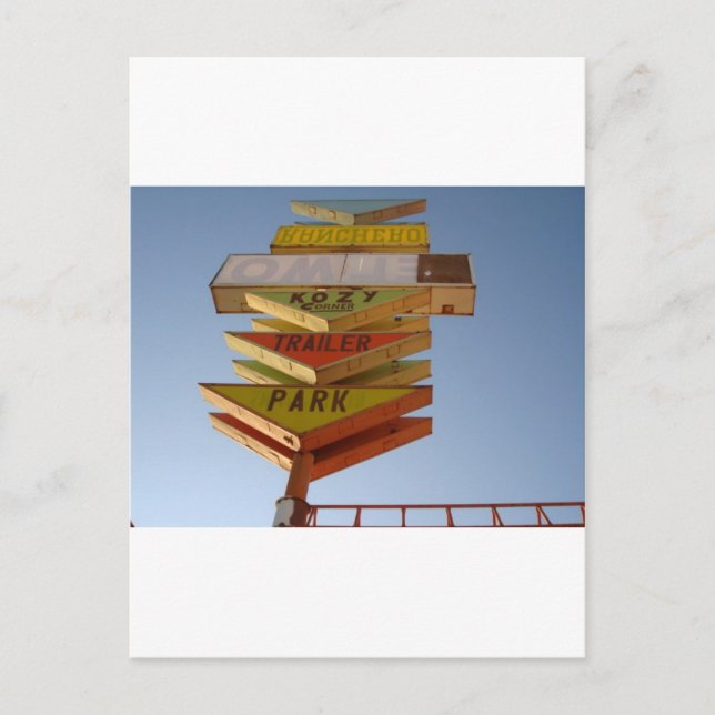 Vintage 1950's Route 66 Sign Retro Postcard (Front)