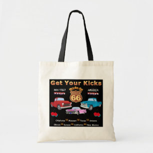 Vintage 1950s  Route 66 Tote Bag