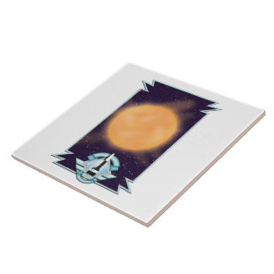 Vintage 1950s style Sci-fi logo Tile