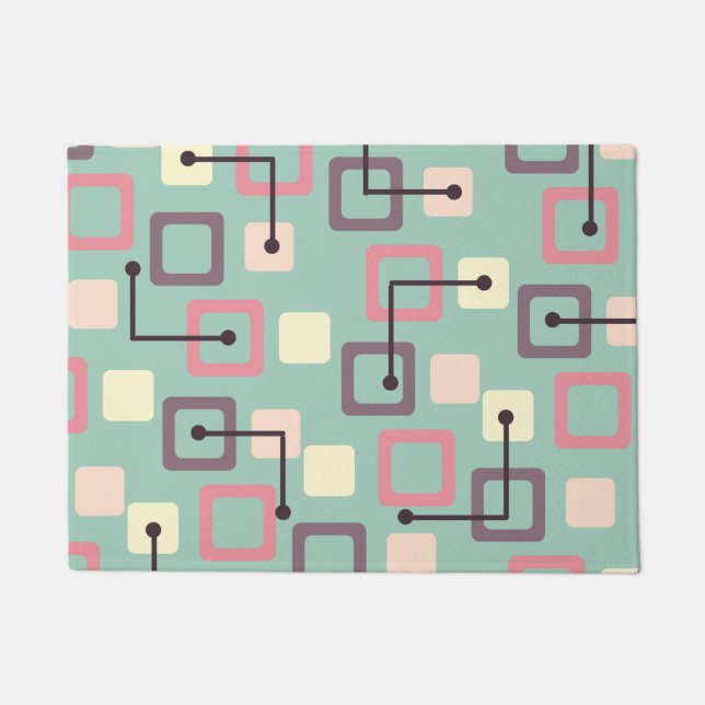 Vintage 1950s Tiles & Squares (Spring) Doormat (Front)